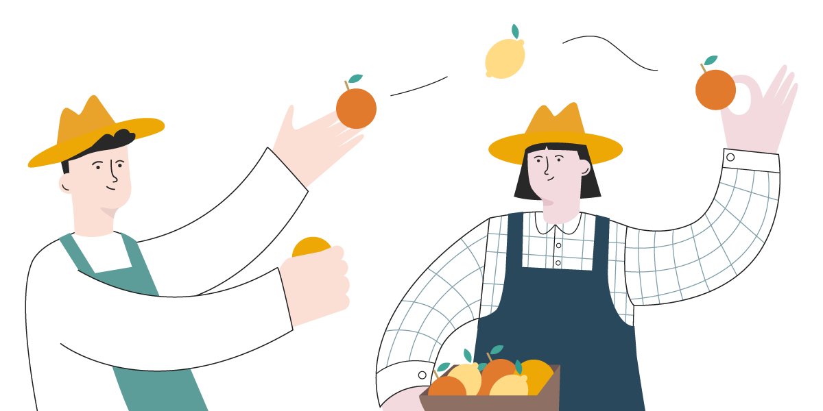 Commande des oranges biologiques à d'autres agriculteurs (sur CrowdFarming)